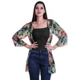 thumbnail image 1 of Moomaya Printed Georgette Beach Clothes For Women Short Shrug Cover Up Cardigan, 1 of 5