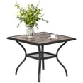 thumbnail image 2 of Outsunny Outdoor Dining Table for 4, 37" Square Patio Table with Umbrella Hole, Storage Shelf and Faux Wood Top for Garden, Backyard, Deck, Gray, 2 of 9