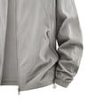 thumbnail image 5 of LNWUY (M-5XL) Men's Big and Tall Lightweight Windbreaker Hooded Jacket Drawstring Zip Front Side Pockets Casual Outerwear Gray XXXL, 5 of 5
