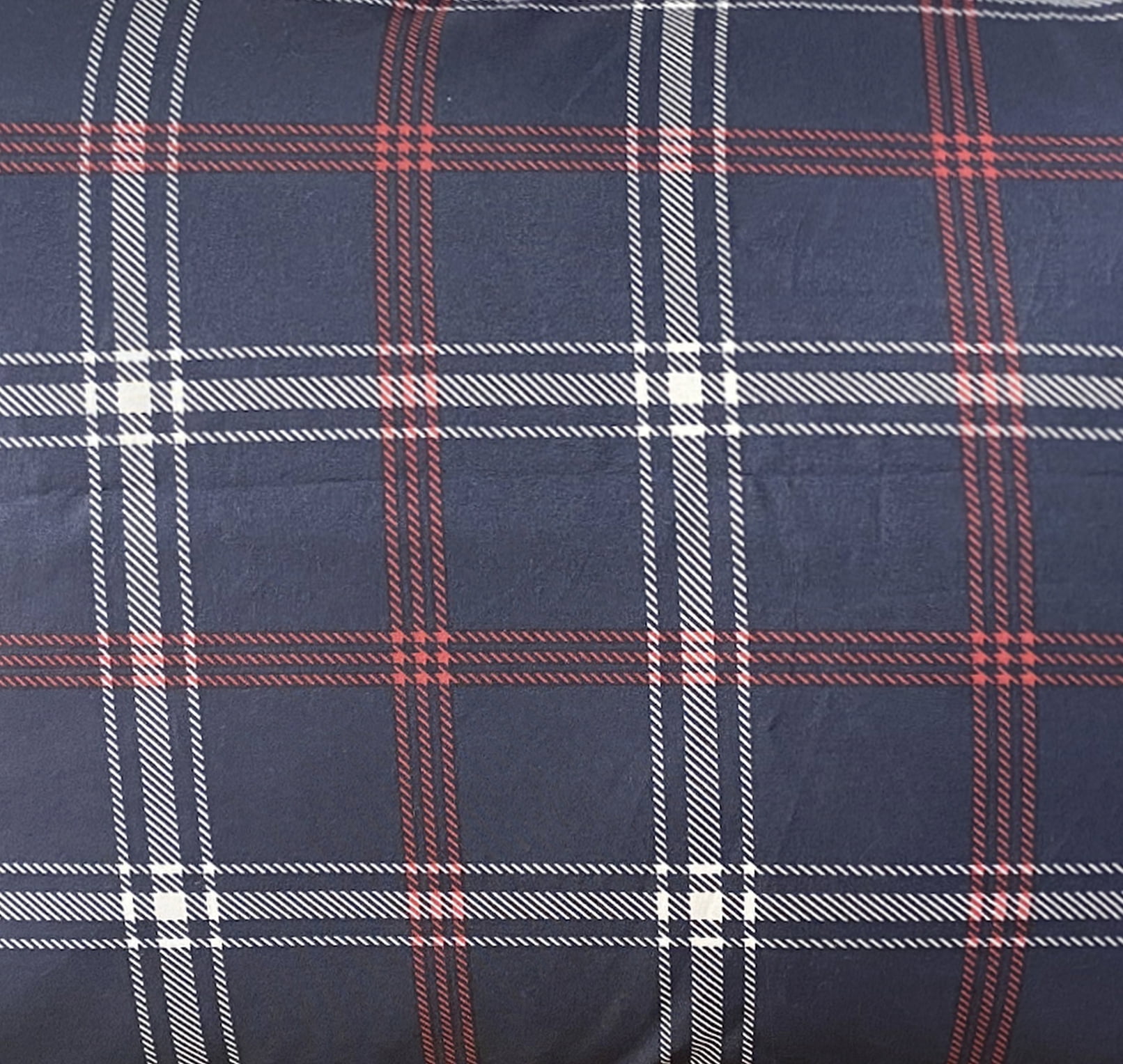 Theo Dark Navy Plaid Pillowcase Pair