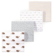 Luvable Friends Hudson Baby Flannel Receiving Blankets 4pk, Forest Hedgehogs