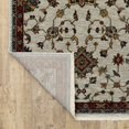 thumbnail image 4 of 2' X 3' Ivory Grey Rust Red Gold And Shades Of Blue Oriental Power Loom Stain Resistant Area Rug With Fringe, 4 of 10