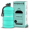 thumbnail image 1 of HYDRATE Pichet à la Menthe Mate d'Un Demi-Gallon - Sans BPA, Bouchon Rabattable, Gym, Bouteille de Sport (74 oz), 1 of 7