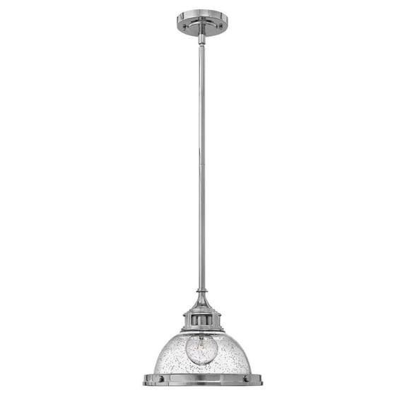1 Light Small Pendant in Traditional-Industrial Style 11.75 inches Wide By 9 inches High-Chrome Finish Bailey Street Home 81-Bel-3001979