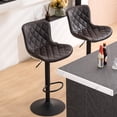 thumbnail image 3 of Kidol&Shellder Bar Stools Set of 2 Brown Adjustable Swivel High Back Counter Stools with Soft Cushion, 3 of 6