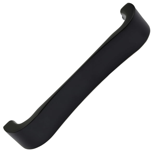 4-1/2 in. Center Smooth Curved Flat Cabinet Pull Handles, Matte Black, Pack of 5