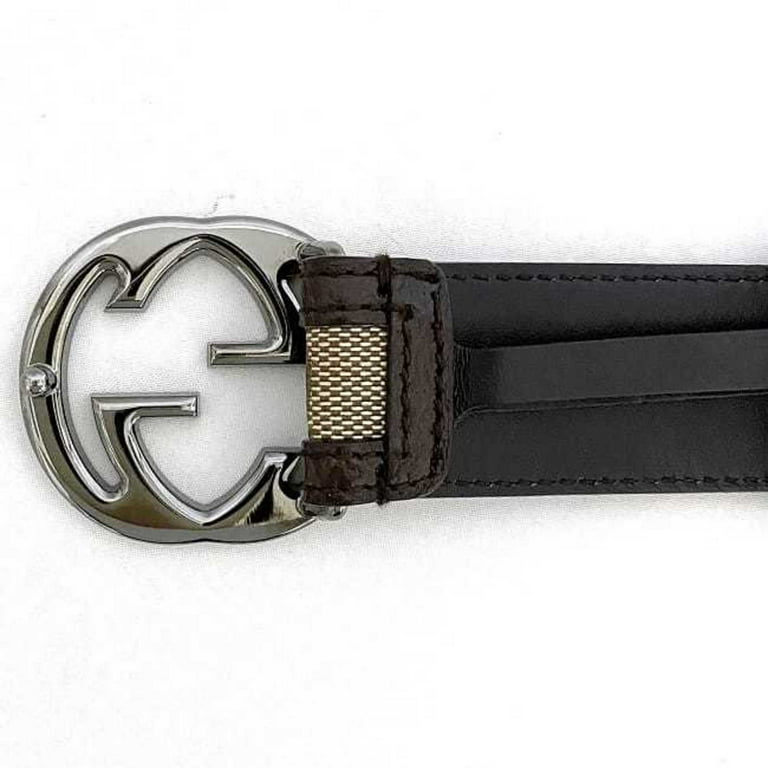 Gucci GG Double Buckle Canvas Leather Belt (Belts,Waist)