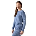 thumbnail image 3 of MeMoi Women's Space Dye Bamboo Blend Baby Terry Pullover - Womens - Female, M, Blue, 3 of 3