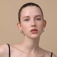 thumbnail image 5 of Pendientes elegantes de moda con forma de gota de agua, pendientes gruesos y brillantes, pendientes huecos ligeros con forma de gota de agua, ajuste universal, 5 of 5