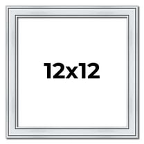 12x12 Frame Sterling Silver Solid Wood Picture Frame | 1.25 Inch Moulding Width | 0.75 Inch