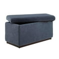 thumbnail image 4 of Linon Hawn Rectangle Storage Ottoman Dark Wood Trim in Blue Grey Sherpa, 4 of 16