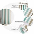 thumbnail image 5 of 54x78 Inch Shower Curtain Decorative Brown Stripe Bathtub Bath Curtains Fabric Waterproof Bathroom Decor Ombre Geometric Teal Green Vertical Striped Small Stall Shower Curtain Set with 12 Hooks, 5 of 6