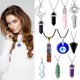 thumbnail image 1 of Lieonvis Juego de 10 Collares de Cristal, Collar con Colgante de Cristal, Collar de Mal de Ojo, Joyería de Sol y Luna de Moda Vintage, Collar de Cornalina con Corazón de Obsidiana y Cuarzo Rosa de Cristal de Amatista para Mujer y Niña, 1 of 10
