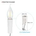 thumbnail image 4 of Unique Bargains E14 Bulb Socket with Wire 3 Inch Tall White Candle Covers Kit, 6 Sets, 4 of 6