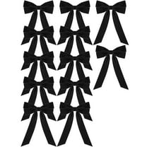 YIKA 12pc Velvet Christmas Tree Bow Decoration Soft Fabric For Wreath Door & Tree Decor Bulk Set For Holiday Home Festive Vibe Green