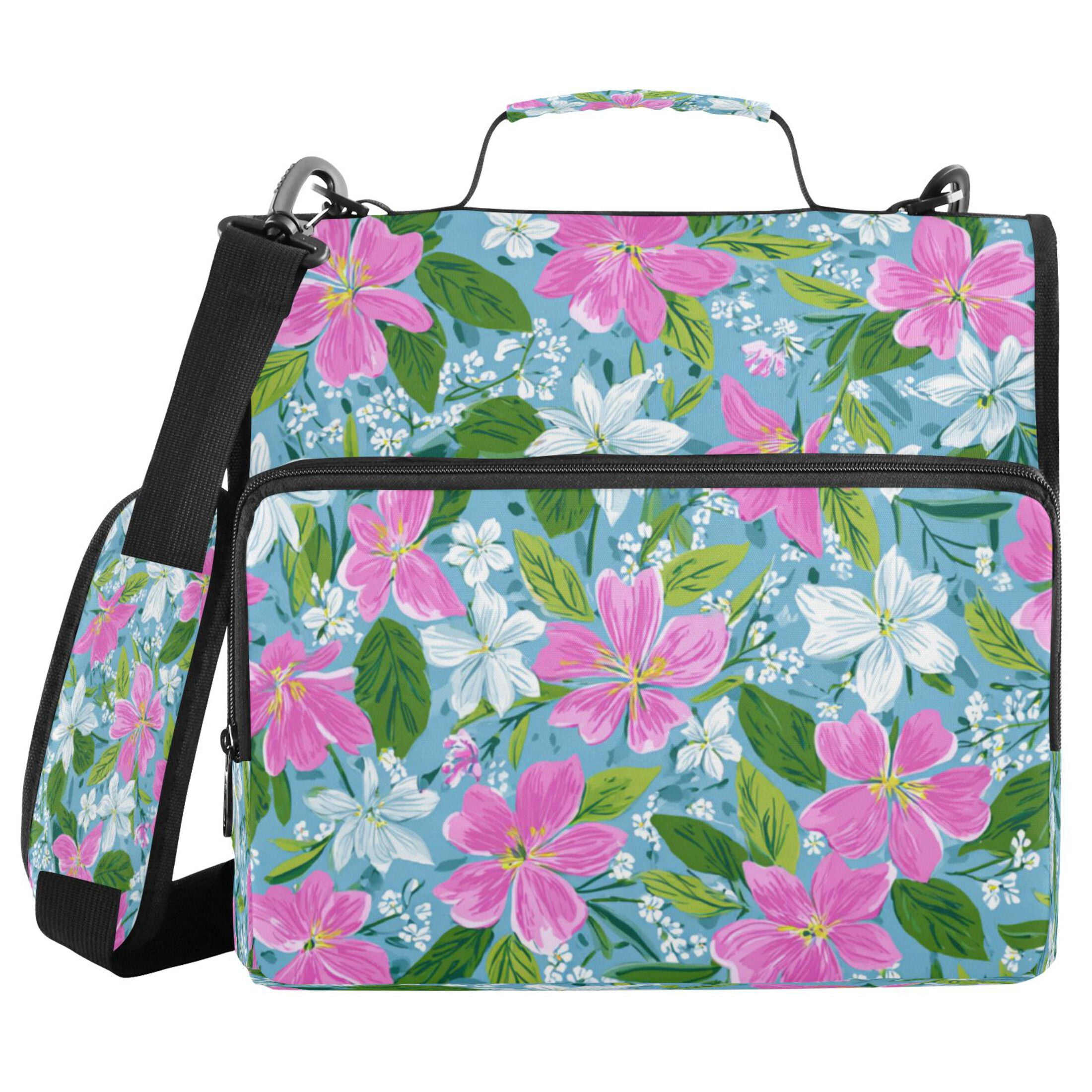 Zipper Binder 3 Rings Stationery Office Files Daily Organizer File Folder Storage Bag Lily Pulitzer Floral Pattern