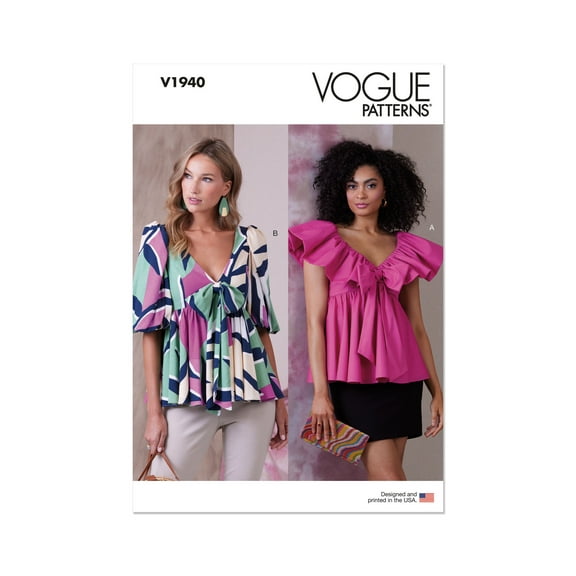 Vogue Sewing Pattern 1940 - Misses' Tops, Size: F5 (16-18-20-22-24)