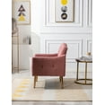 thumbnail image 4 of Accent Side Chair with Metal Legs, Modern Comfy Upholstered Single Sofa Chair with Armrest, Leisure Barrel Chair for Living Room, Bedroom, Dining Room, Office, Club, Brush Pink Teddy Fabric, 4 of 9