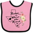 thumbnail image 3 of Inktastic Texas Home is Where The Heart is with Watercolor Floral Girls Baby Bib, 3 of 4
