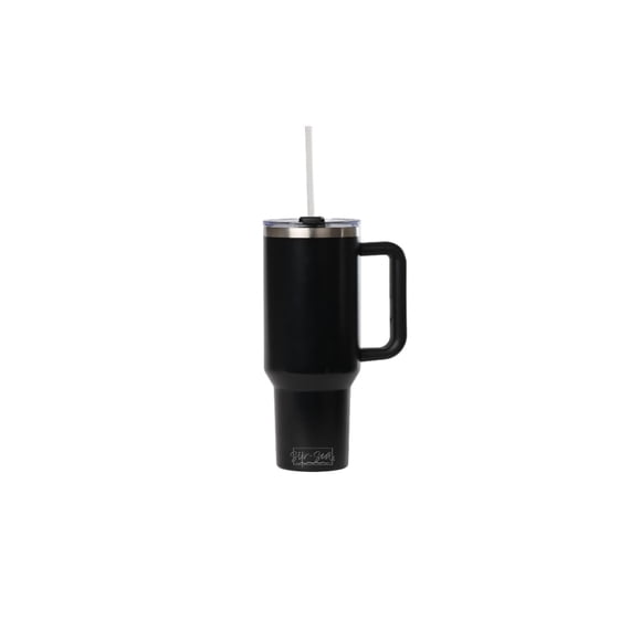 Sip+Sea Cayman Vaso De Acero Inoxidable De 40 Oz Con Tapa Con Asa Y Pajita | Aislamiento Al Vacío De Doble Pared