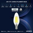 thumbnail image 7 of Luxrite LED E12 Candelabra Bulb 8W=75W, 1000 Lumens, 5000K Bright White, Dimmable, Enclosed Fixture & Wet Rated 16 Pack, 7 of 7