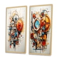 thumbnail image 3 of Designart "Assemblage Geometric Constructivism Dynamic painting II" Constructivism Framed Wall Art Set Of 2 - Multi-Color Abstract Framed Canvas Set For Living Room Decor, 3 of 7