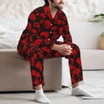 thumbnail image 7 of Sikiie Red Skulls Mens Pajama Set, Soft Warm Long Sleeve Sleepwear, Cozy Button-Down Pjs for Men-Medium, 7 of 7