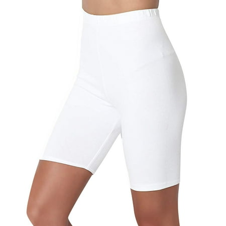 IDALL Body Shaper Tummy Control Yoga Pants Women Running Shorts for Women High Waist Comfy Elastic B Solid Active Shorts Pants Solid Color Pants Shapewear Shorts White M