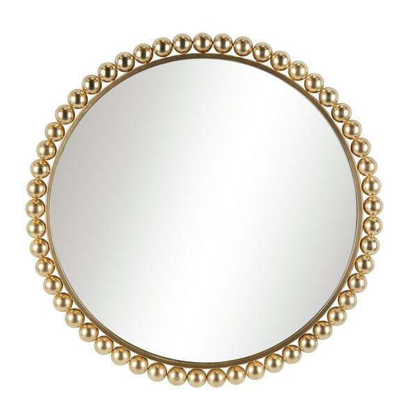 CosmoLiving by Cosmopolitan 36" x 36" Gold Wall Mirror with Bead Detailing