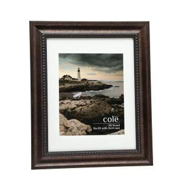 Bronze Wooden 16X20 / 11X14 Matted Picture Frame with Beaded Design