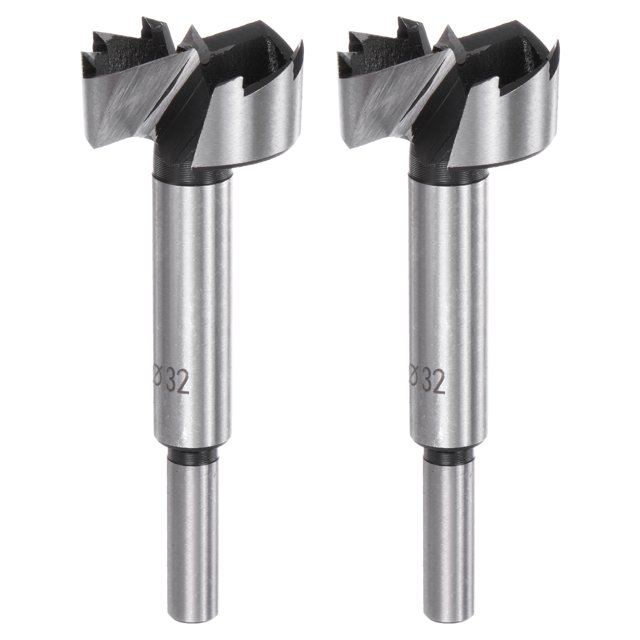 2 Pack Forstner Drill Bit 1-1/4"(32mm) High-Speed Steel Multi-tooth Forstner Bit for Wood Plywood Plastic Drill Tool