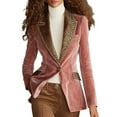 thumbnail image 3 of Women's Velvet Blazer, Leopard Print Collar Jacket, Single Button Slim Fit Blazer, Long Sleeve Business Blazer, Notch Lapel Work Jacket, Fashion Office Wear, Classic Style Blazer Pink, 3 of 10