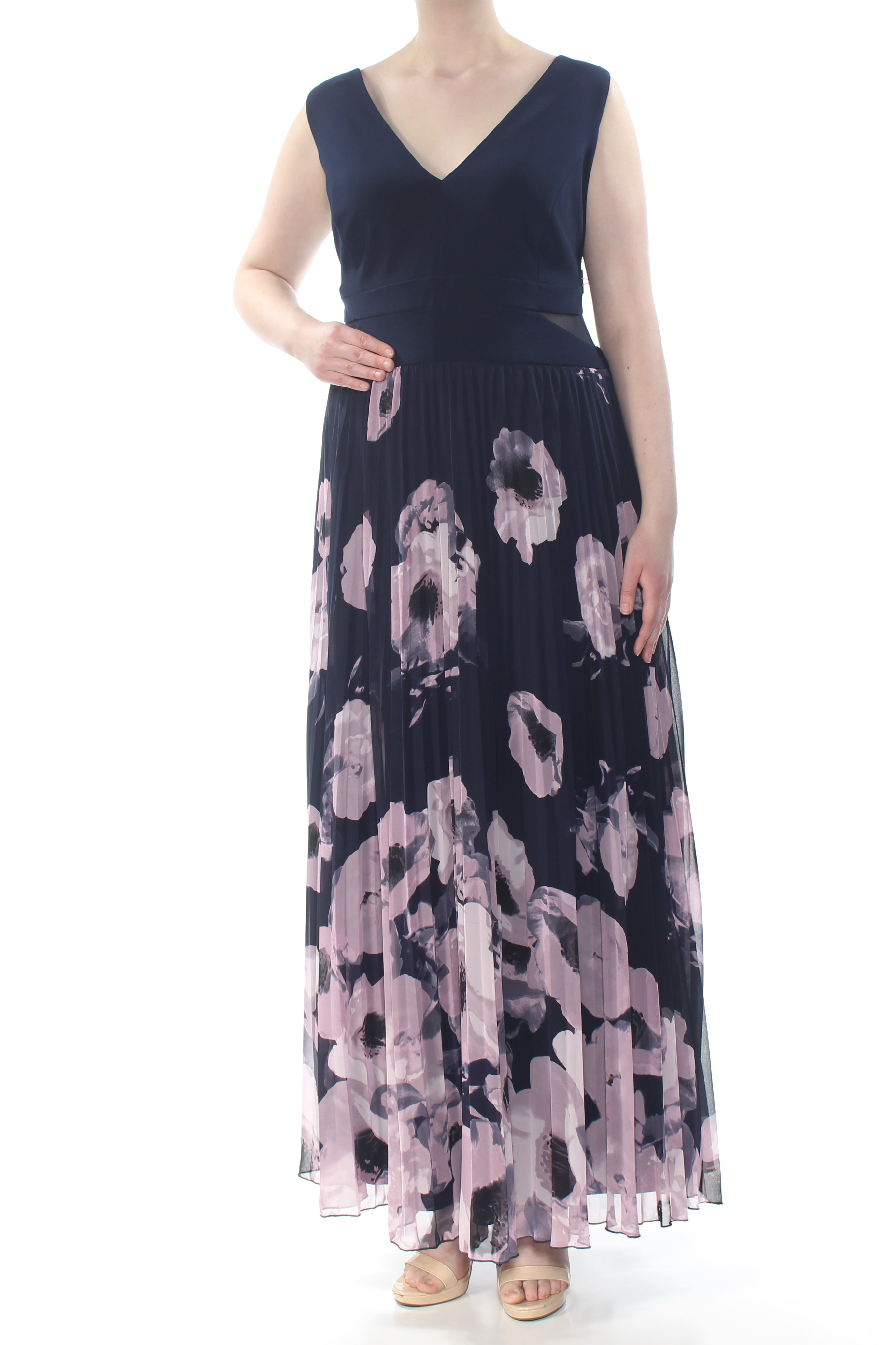 xscape plus size floral gown