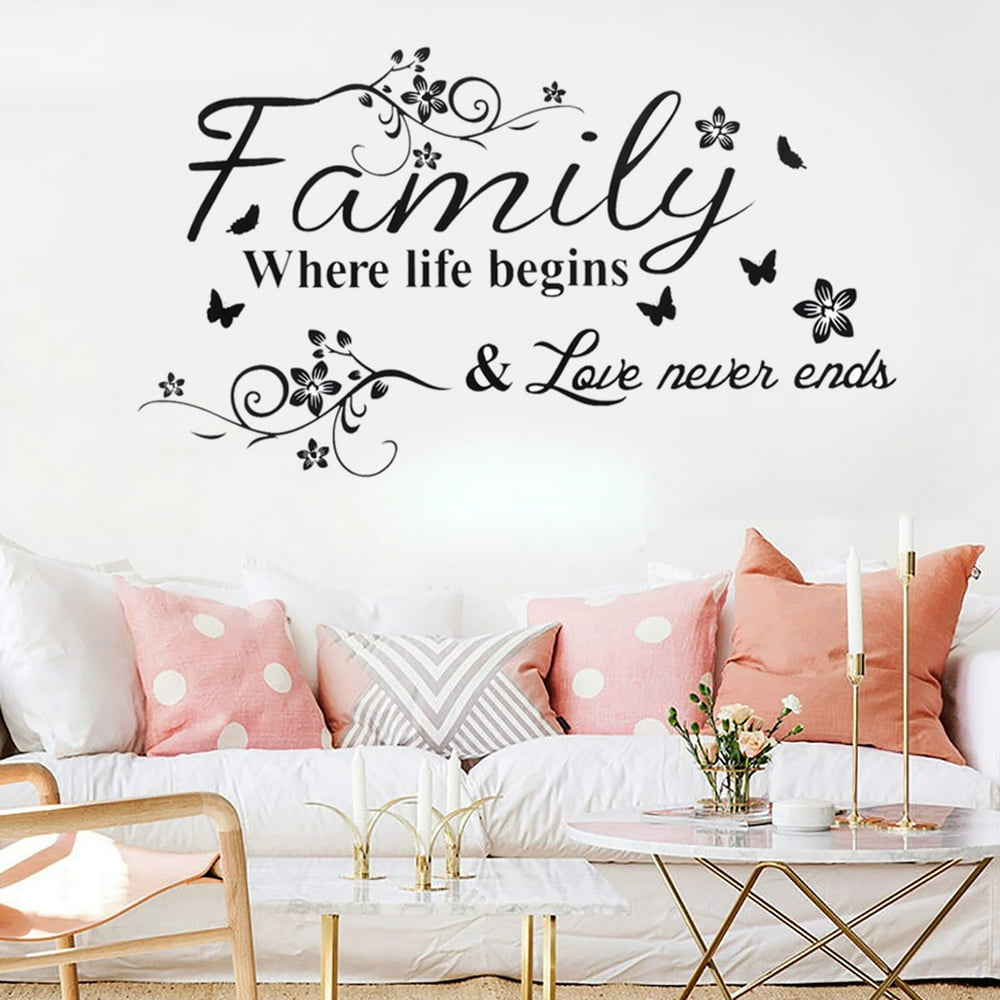 family love tree quotes wall sticker art living room removable decals