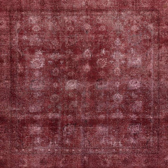Ahgly Company Indoor Square Abstract Red Wine or Wine Red Area Rugs, 5' Square