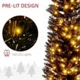 thumbnail image 5 of Resenkos 5ft Slim Artificial Pencil Christmas Tree with Realistic Branches & Warm White LED Lights, Black, 5 of 7