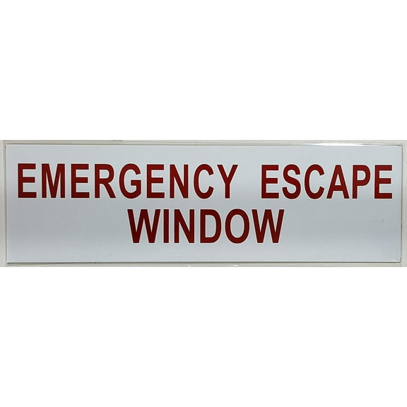 EMERGENCY ESCAPE WINDOW SIGN ( WHITE Aluminum Sign 3 X 10,1 PC )