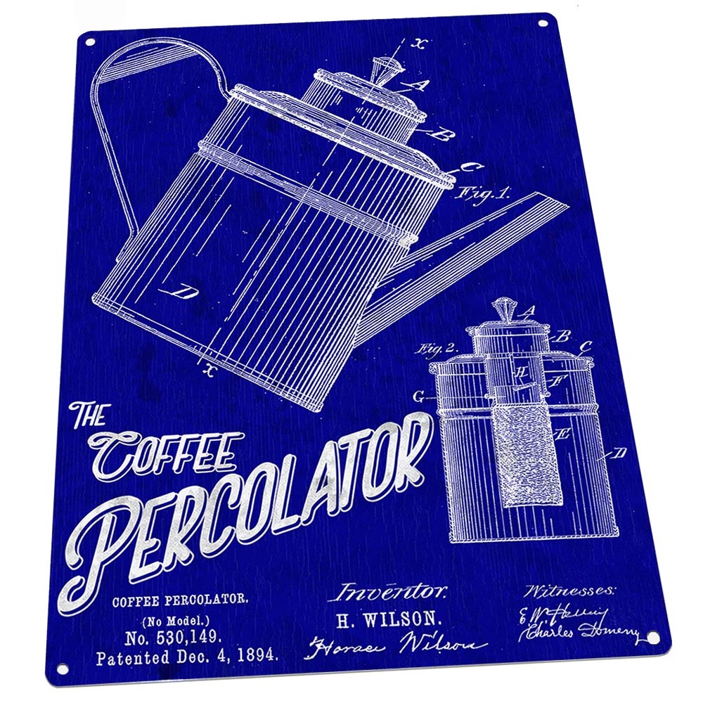 Percolate Sign Blueprint Coffee Percolator Patent Illustration 9