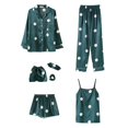 thumbnail image 4 of Sngxgn Womens Pajama Sets Long Sleeve Top and Shorts Matching Lounge Set Loungewear Sweatsuit with Pockets(Green,L), 4 of 6