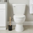 thumbnail image 3 of Sleek Matte Black Toilet Brush Holder with Bamboo Handle - Polyresin Bathroom Cleaning Tool Set, 3 of 9