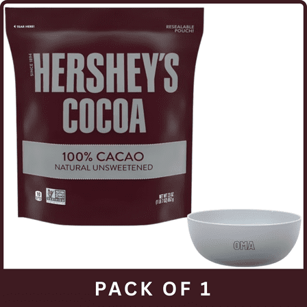 Hershey's 100% Cacao Natural Unsweetened Cocoa (23 oz)- With Olive White Bowl By OMA