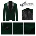 thumbnail image 5 of Cloudstyle Velvet Business Jacket For Men Slim Fit Men's Peak Lapel Business Coat, 5 of 5
