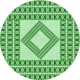 thumbnail image 1 of Ahgly Company Tapis Rond Lavable en Machine Intérieur Vert Jade Transitionnel, 6 Pieds Rond, 1 of 7
