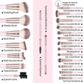 thumbnail image 2 of Set de brochas de maquillaje MAGEFY, 22 unidades, cerdas sintéticas, color rosa dorado, 2 of 9
