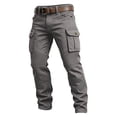 thumbnail image 4 of LODIENY Men Slim Fit Cargo Pants Abrasion Resistant Functional Outdoor Sweatpants Straight Leg Hiking Trousers with Multi Pockets Gray S, 4 of 5