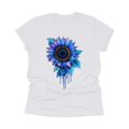 thumbnail image 4 of NAMTYQX Womens Summer Tops Short Sleeve Fashion Mit Print Plus Size Stretch Crew-Neck Print Cool Relaxed Fit Womens Casual Tops White Size L, 4 of 5