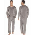 thumbnail image 2 of Ekouaer Couples Matching Pajamas Sets Velvet PJs Set for Men and Women Velour Long Sleeve Sleepwear, 2 of 4