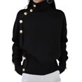 thumbnail image 2 of Women Turtleneck Sweater Fall Fashion Batwing Sleeve Jumper Elegant Short Knitted Pullover Tops Black S, 2 of 4