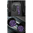thumbnail image 3 of HUIACONG Purple Spider Web Bat Car Seat Covers Full Set 14 Pcs Universal Halloween Automotive Interior Decor with Steering Wheel Cover Seat Belt Pads Armrest, Anti-Slip Washable, 3 of 7
