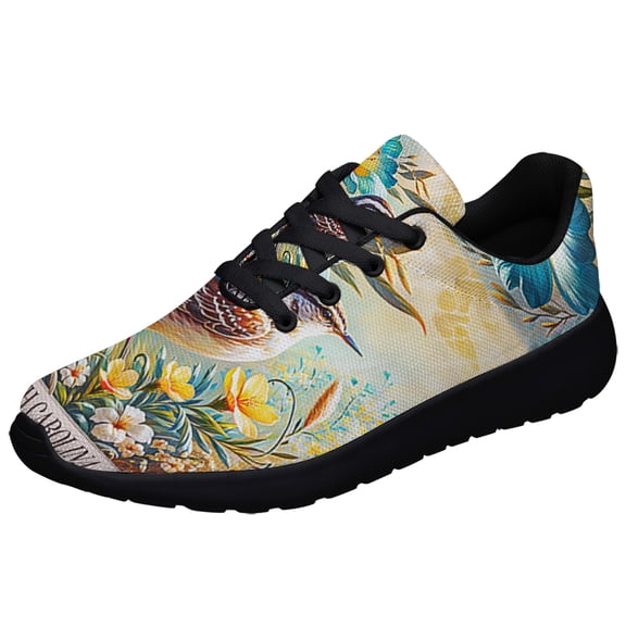South Carolina Wren Bird Jessamine Flower Shoes Sneakers for Women Men Black Size 3.5